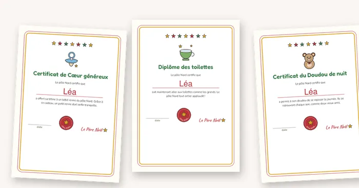 Trois certificats du pôle Nord au prénom de Léa